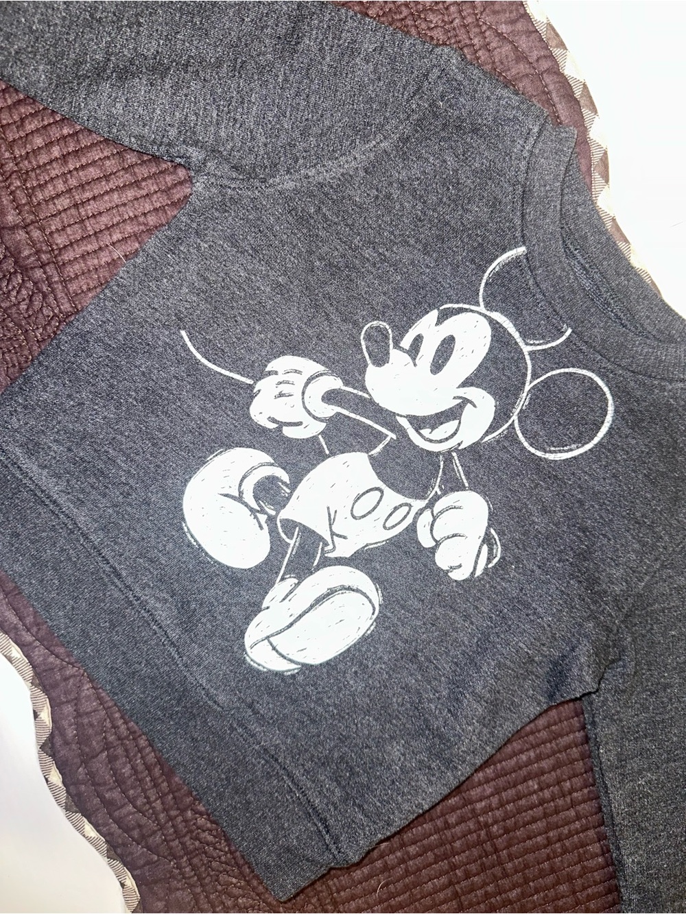 Disney Gray Charcoal Mickey Mouse Pullover Sweatshirt
